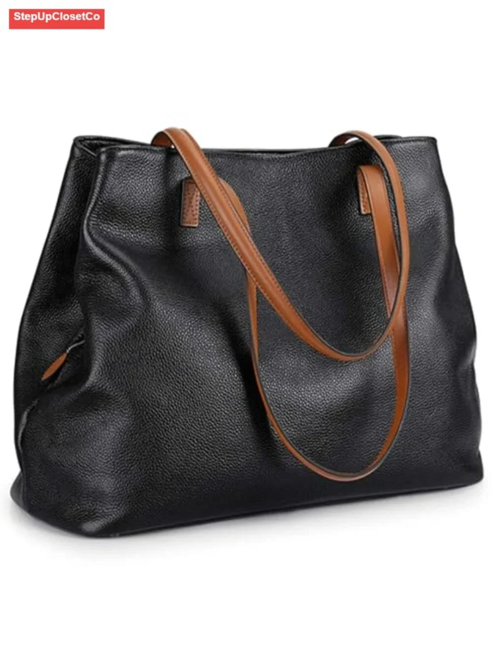 Genuine Leather Hobo Bag Large Capacity Shoulder Tote Fits 13 Inch Laptop